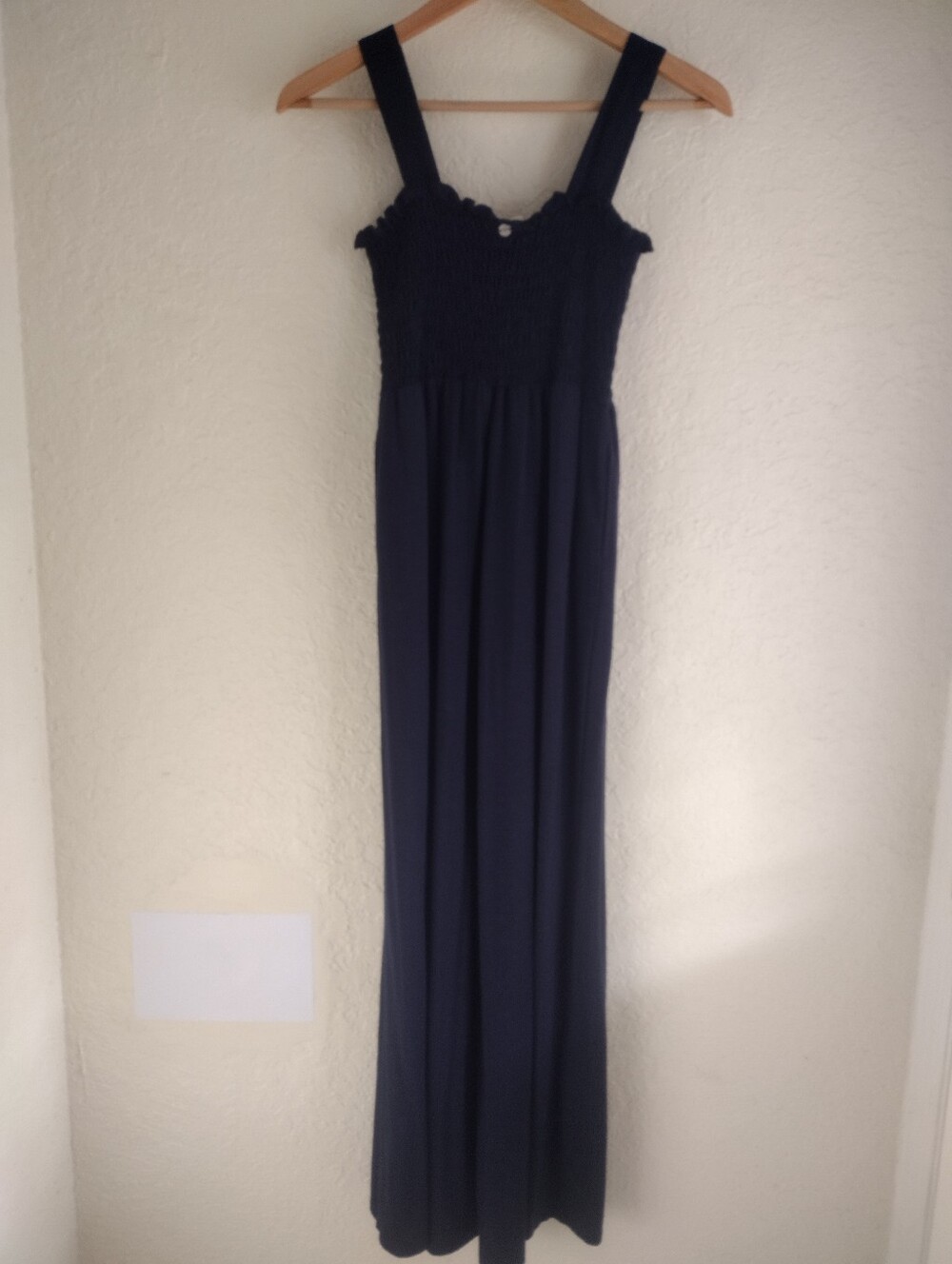 Roxy Navy Blue Smocked Wide-Leg Jumpsuit - Picture 7 of 8